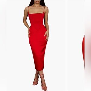 ANAIS House of Cb dress red satin